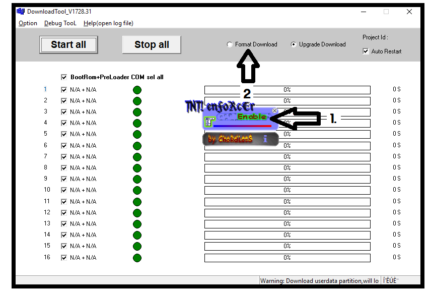 activate msm download tool without username password