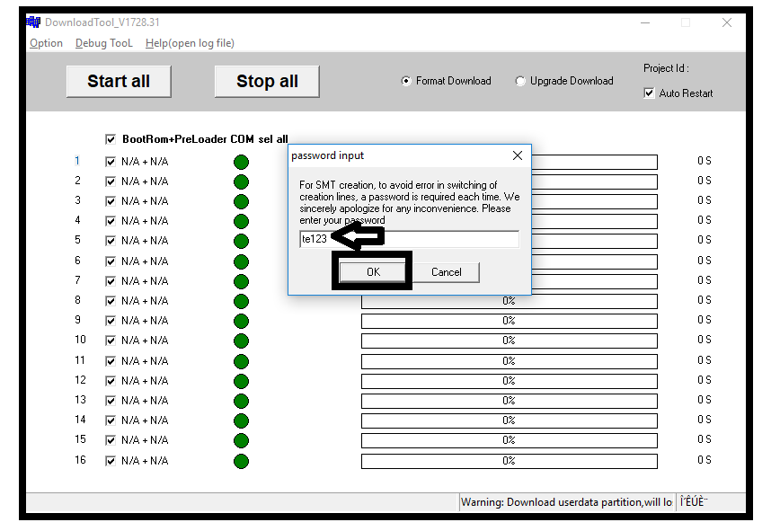 msm download tool username and password